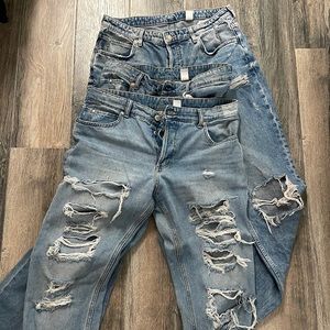 Jeans h&m 3 pairs all US 8